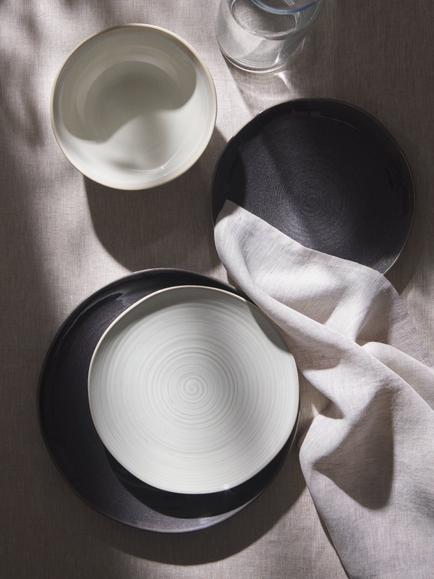 John Lewis Skye Reactive Glaze Stoneware Side Plate, 21.8cm - view 2, Off White