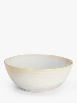 John Lewis Skye Reactive Glaze Stoneware Cereal Bowl, 17cm, Off White