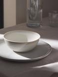 John Lewis Skye Stoneware Reactive Glaze Dinner Plate, 27.6cm, Off White