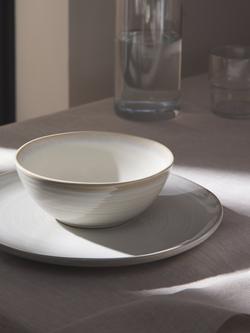 John Lewis Skye Reactive Glaze Stoneware Dinner Plate, 27.6cm - view 2, Off White