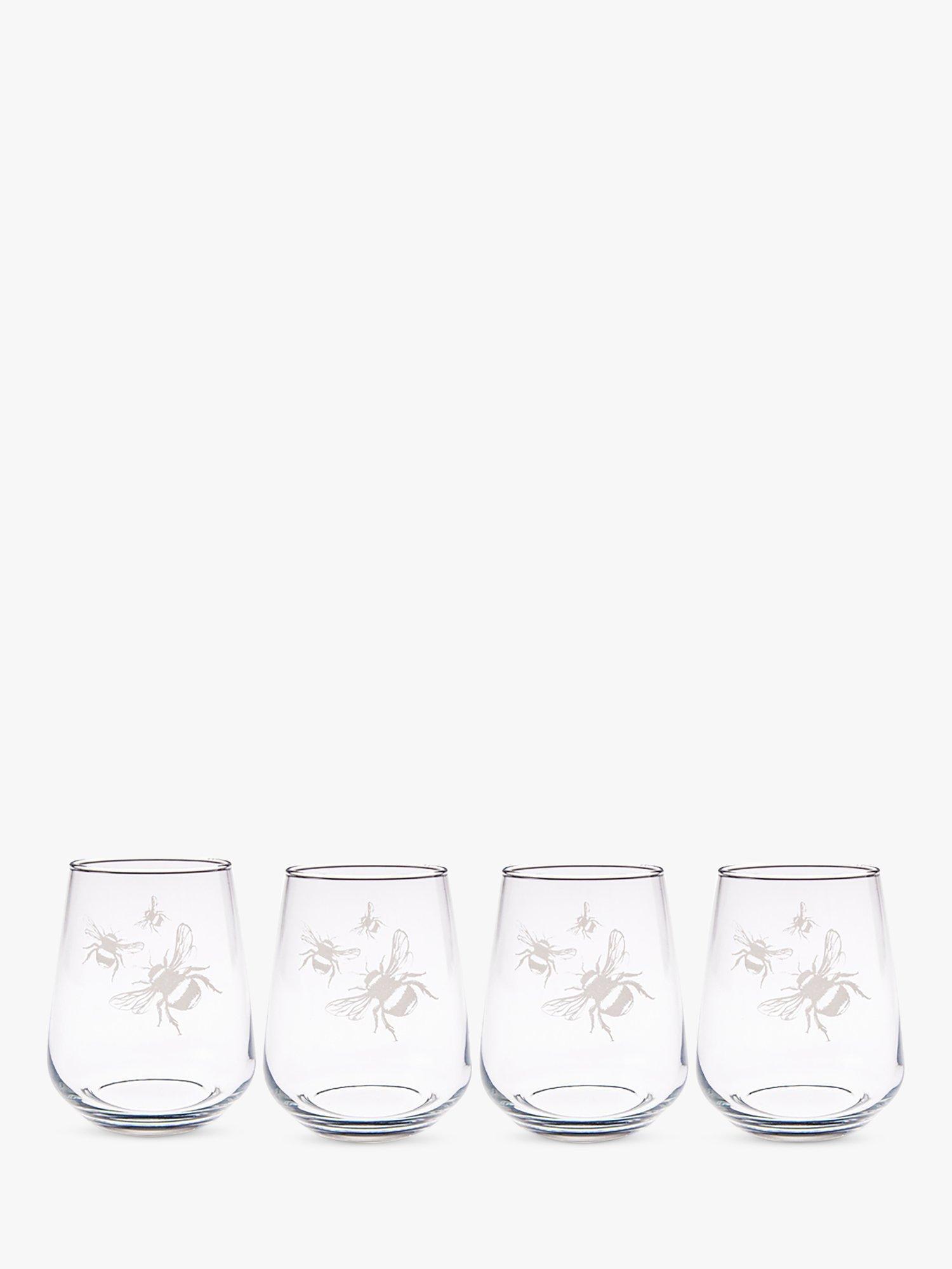 Selbrae House Bee Glass Tumbler, Set of 4, 428ml, Clear