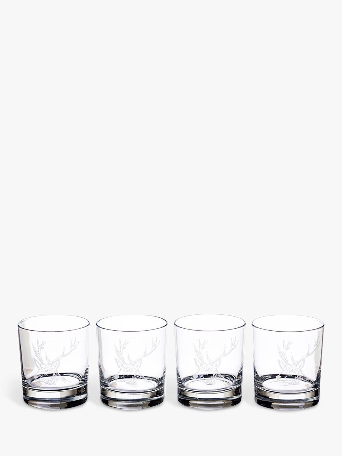 Selbrae House Stag Glass Tumbler, Set of 4, 327ml, Clear