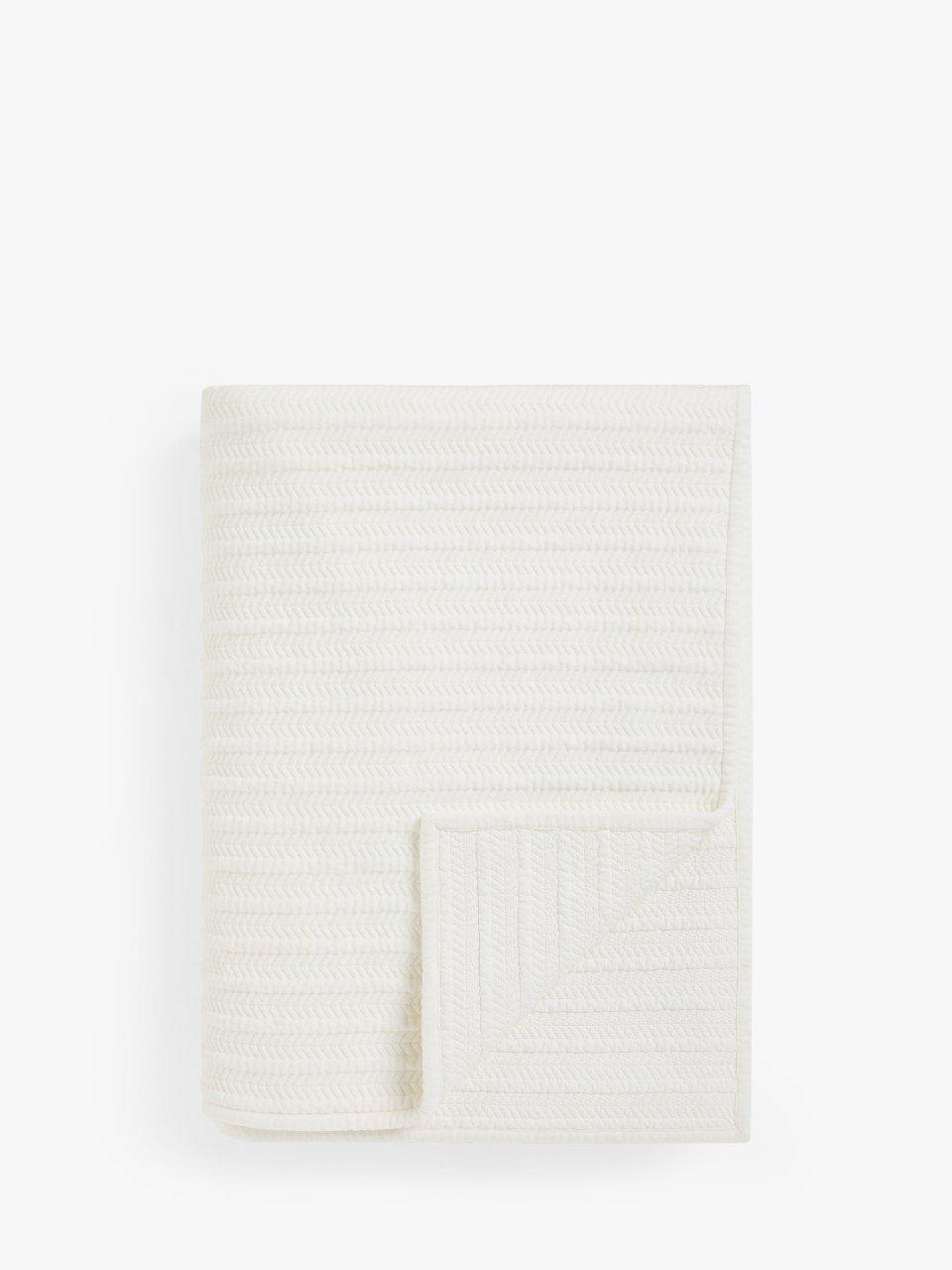 John Lewis Herringbone Bedspread, Ivory