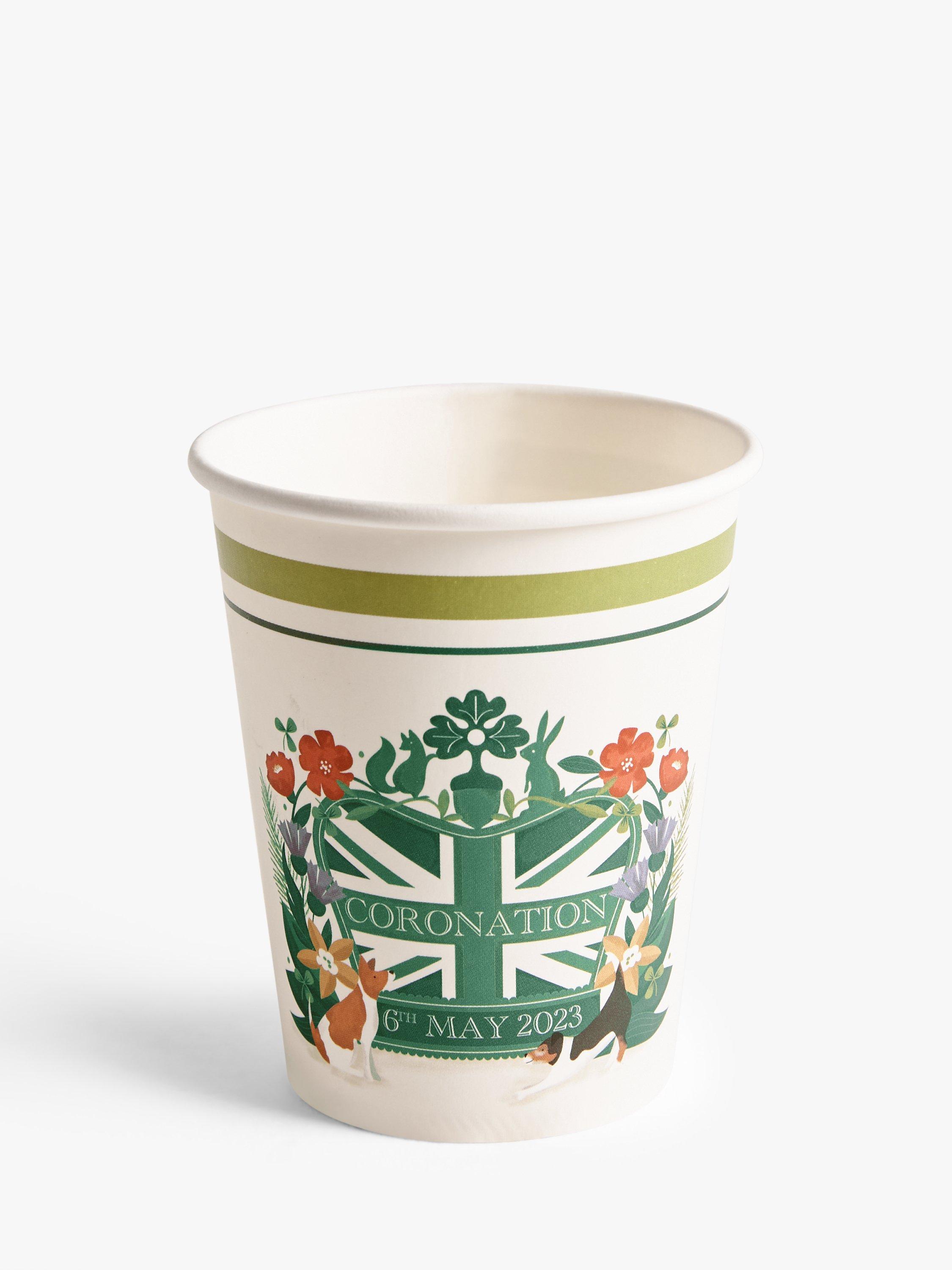John Lewis King Charles III Coronation Paper Cups, Pack of 8