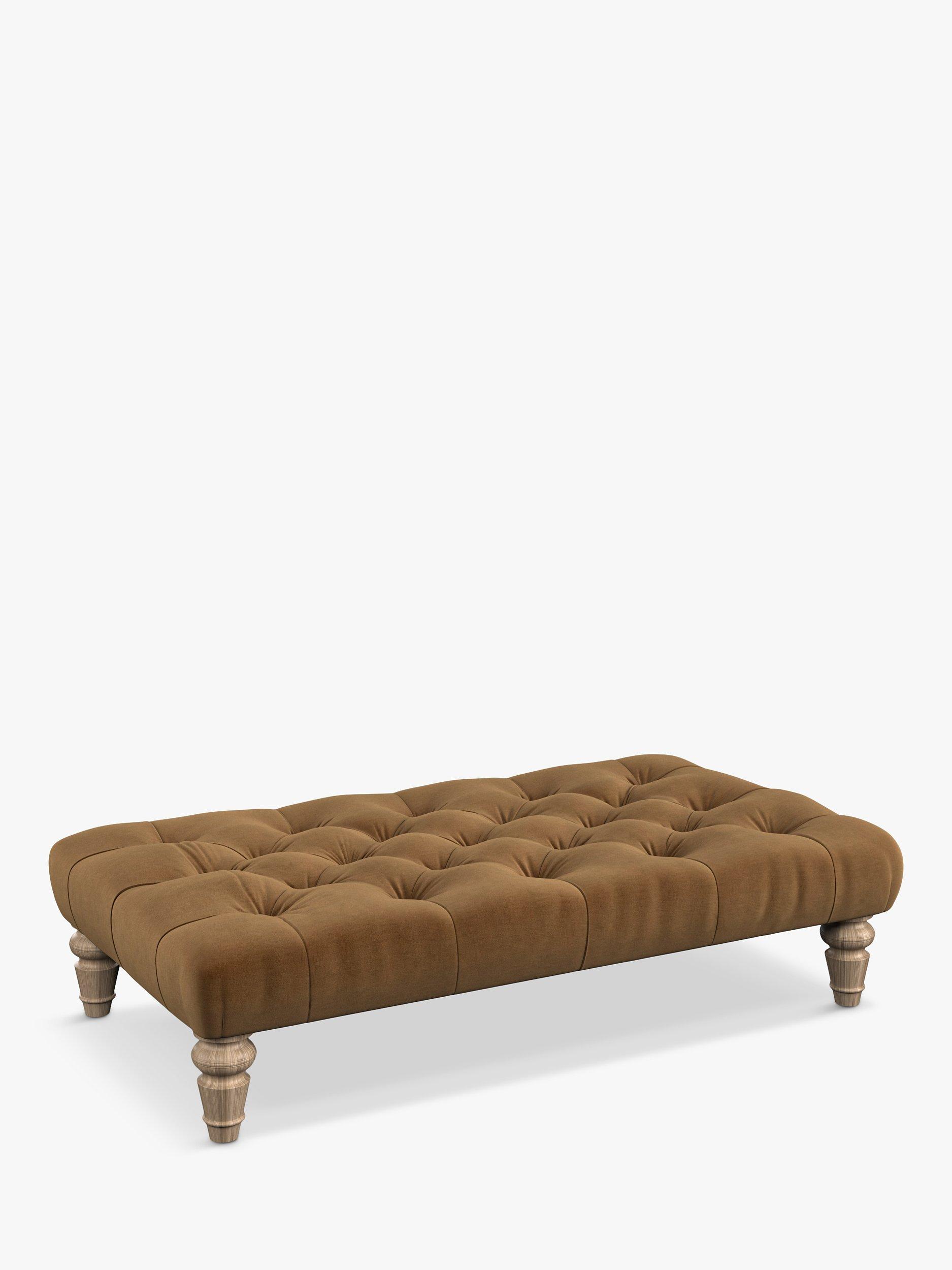 Lewis Range, Tetrad Lewis Cosy Club Large Buttoned Top Footstool, Chenille Biscuit