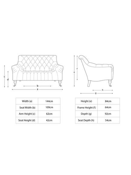 Tetrad Skittle Petite 2 Seater Sofa - view 2, Loden Herringbone