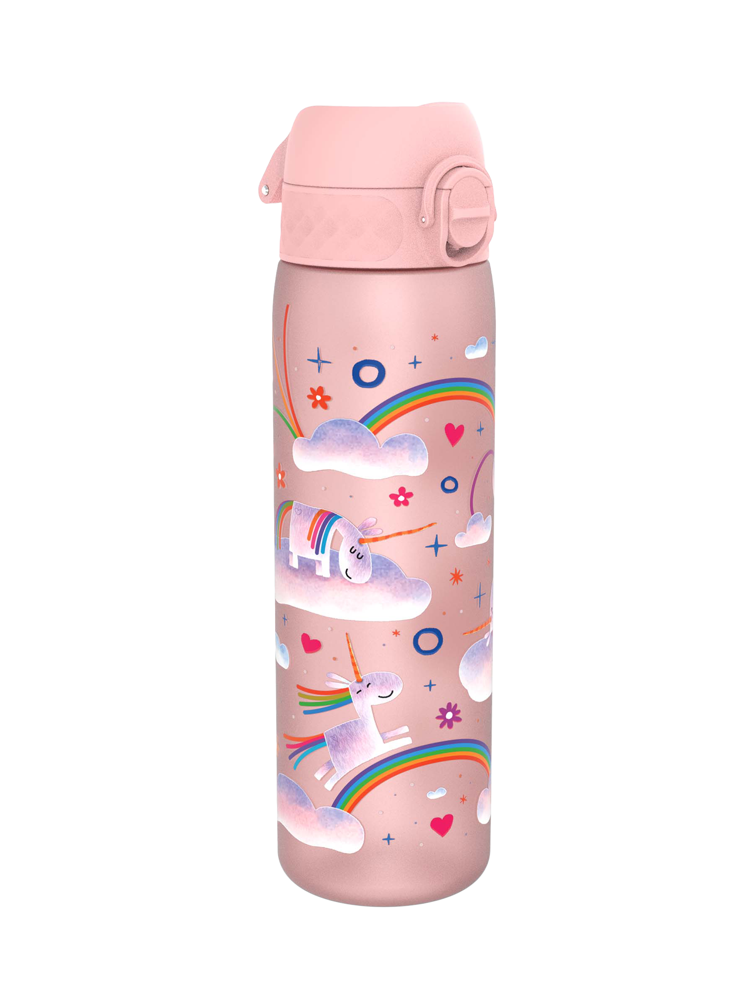 Ion8 Unicorn Rainbows Leak-Proof Recyclon Drinks Bottle, 500ml, Rose Quartz