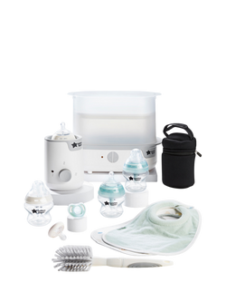 Tommee Tippee Natural Start Electric Steam Steriliser with Insulated Bottle Bag, Newborn Baby Bottles and Easiwarm Bottle Warmer Complete Feeding Set, White