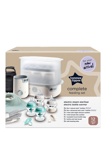 Tommee Tippee Natural Start Electric Steam Steriliser with Insulated Bottle Bag, Newborn Baby Bottles and Easiwarm Bottle Warmer Complete Feeding Set - view 2, White