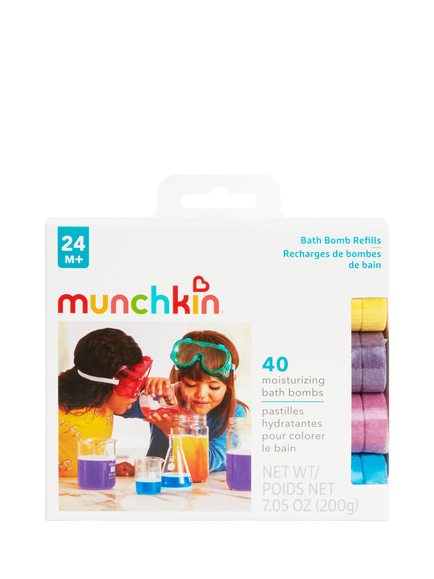 Munchkin Kids' Moisturising Colour Bath Bombs, Pack of 40, Multi