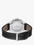 BOSS Men's Troper Chronograph Leather Strap Watch, Black 1514055