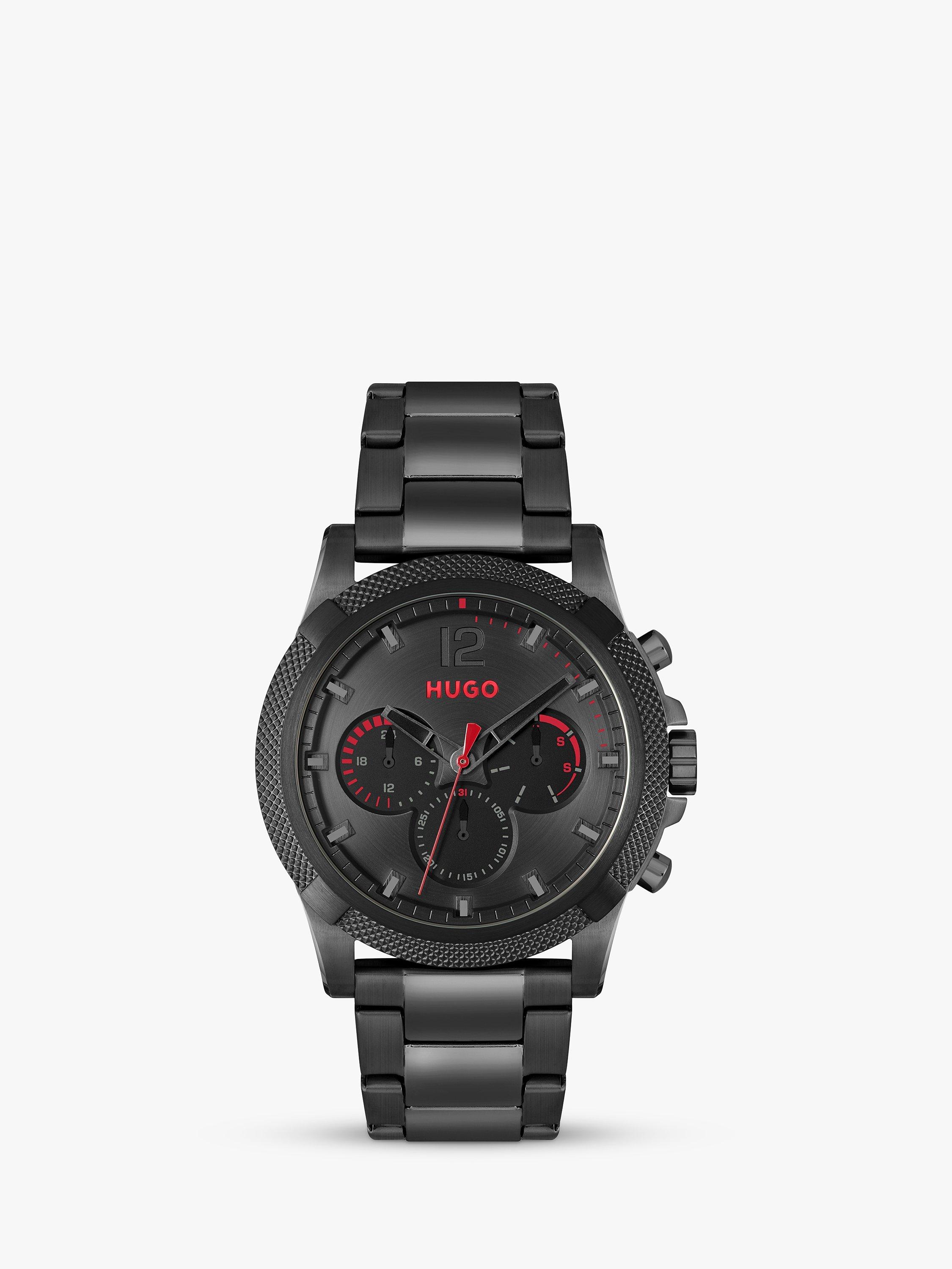 HUGO Men's Impress Chronograph Bracelet Strap Watch, Black 1530296