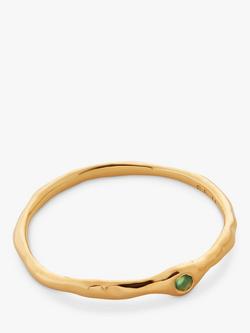 Monica Vinader Siren Mini Green Onyx Ring, Gold, Gold