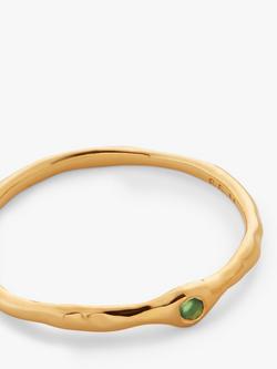 Monica Vinader Siren Mini Green Onyx Ring, Gold - view 2, Gold