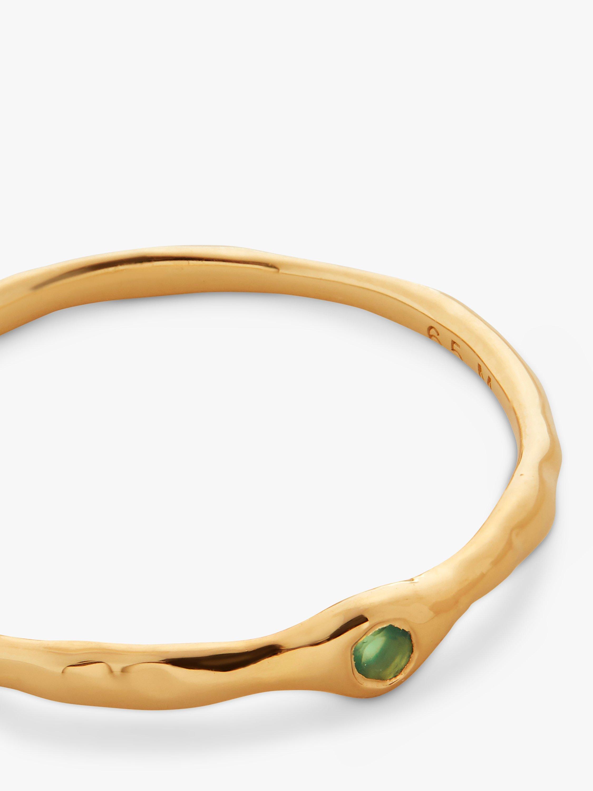Product image 2 of 4, which shows Monica Vinader Siren Mini Green Onyx Ring, Gold, K