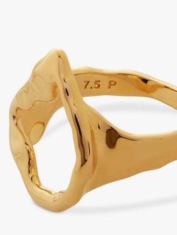 Monica Vinader x Mother of Pearl Lagoon Open Ring, Gold - view 2, Gold