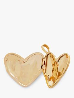 Monica Vinader Heart Pebble Locket Pendant, Gold - view 2, Gold