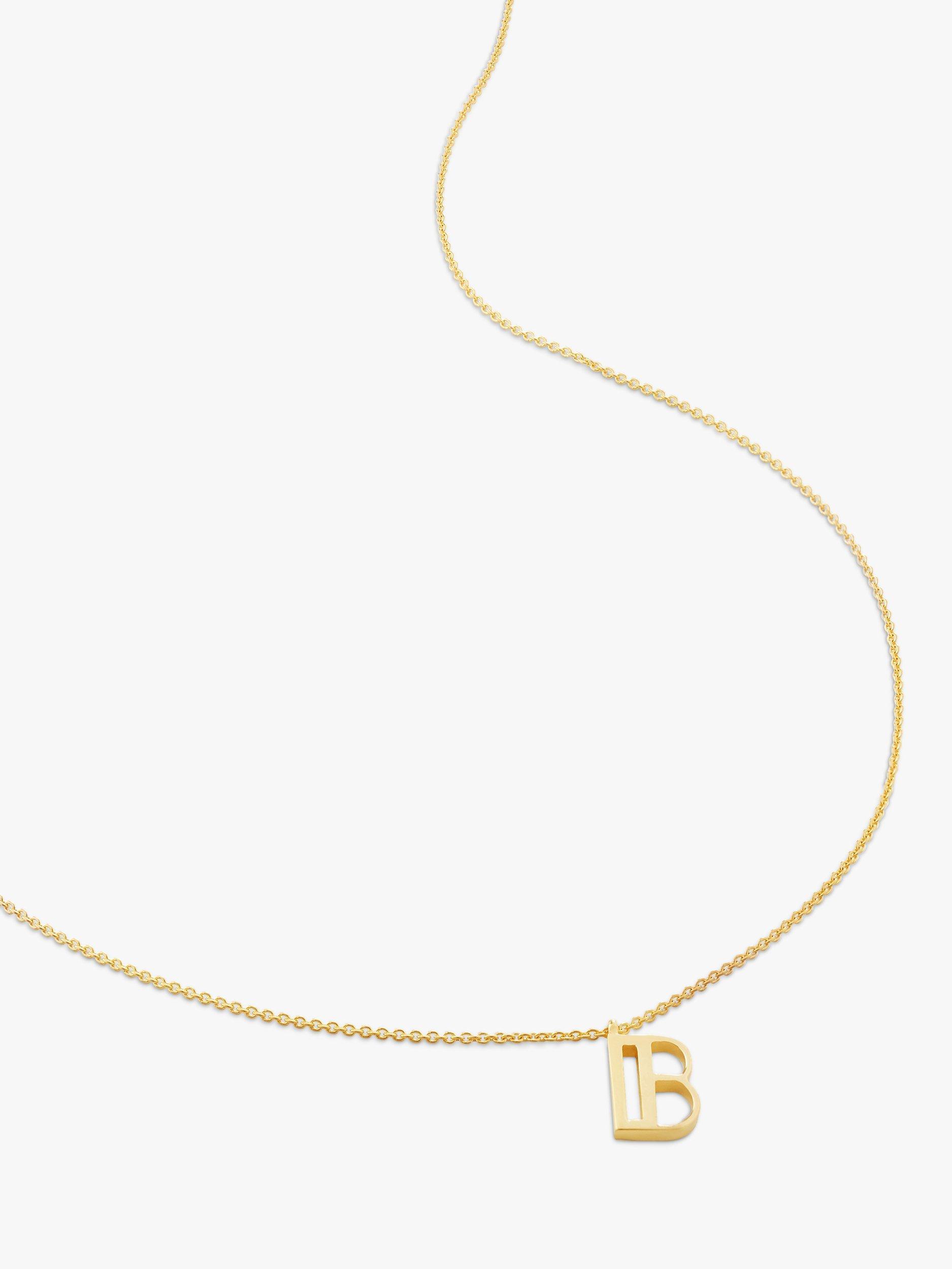 Product image 4 of 5, which shows Monica Vinader Alphabet Pendant Necklace, Gold, B