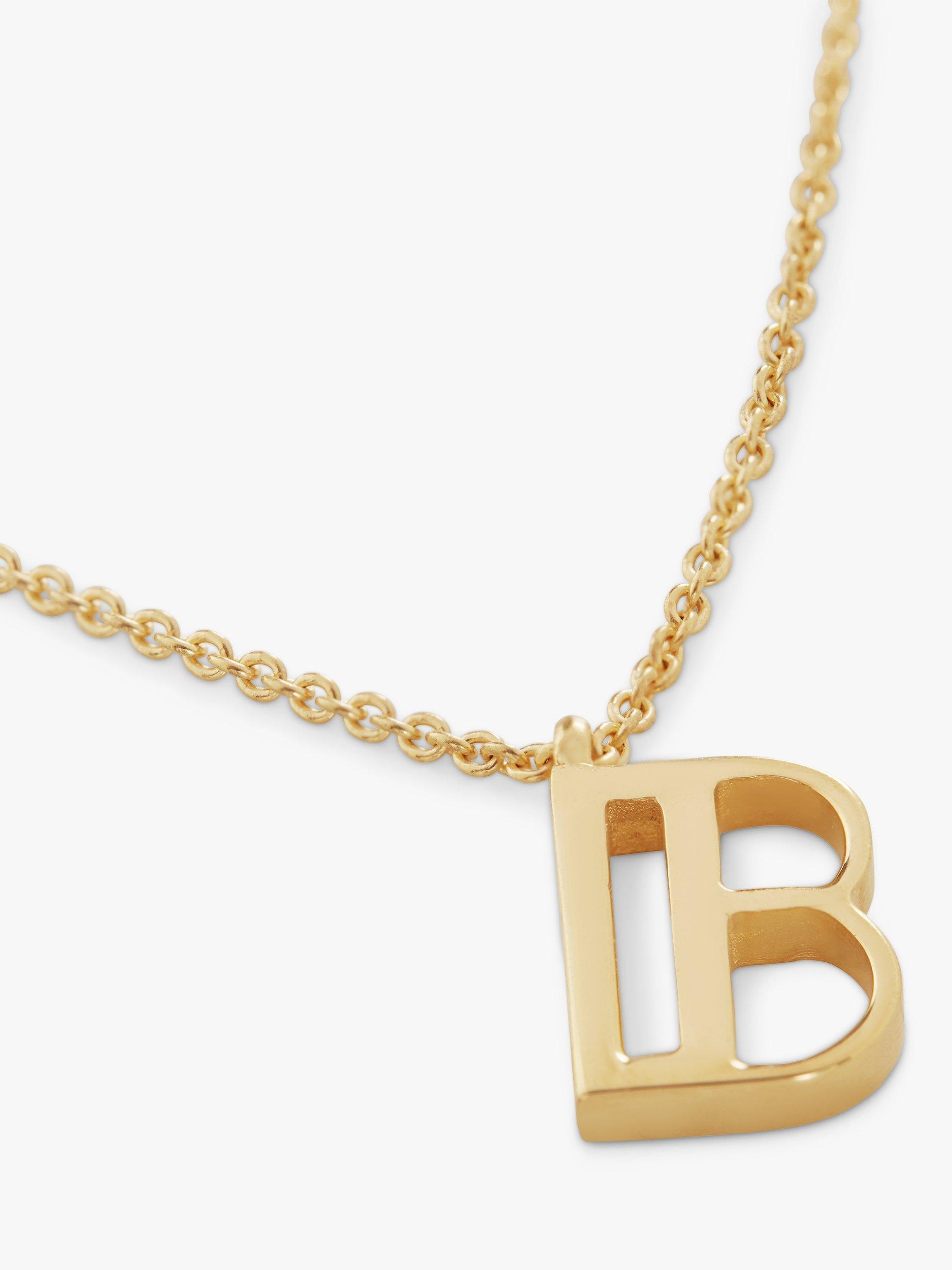 Product image 1 of 5, which shows Monica Vinader Alphabet Pendant Necklace, Gold, B