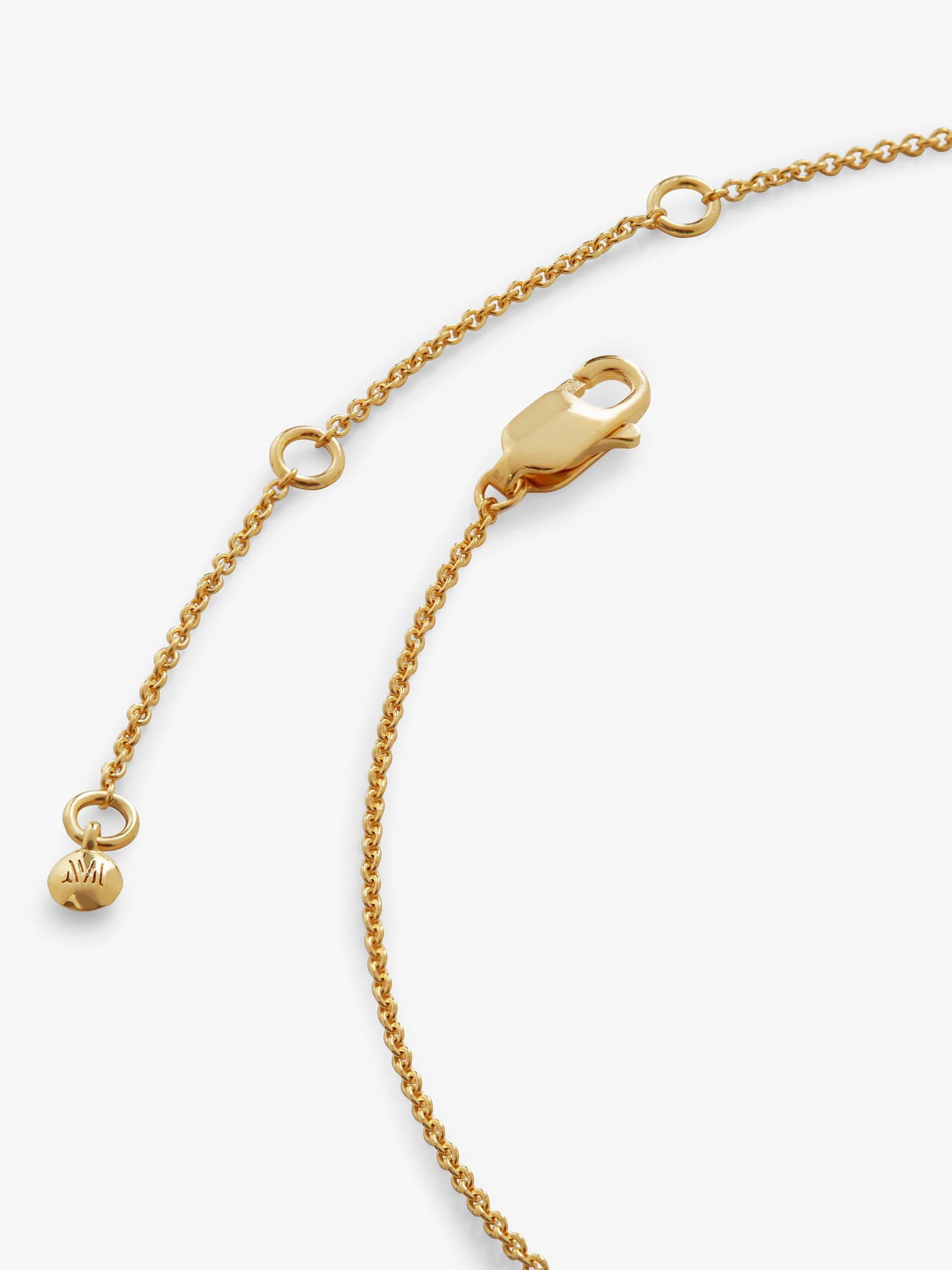 Product image 2 of 5, which shows Monica Vinader Alphabet Pendant Necklace, Gold, B