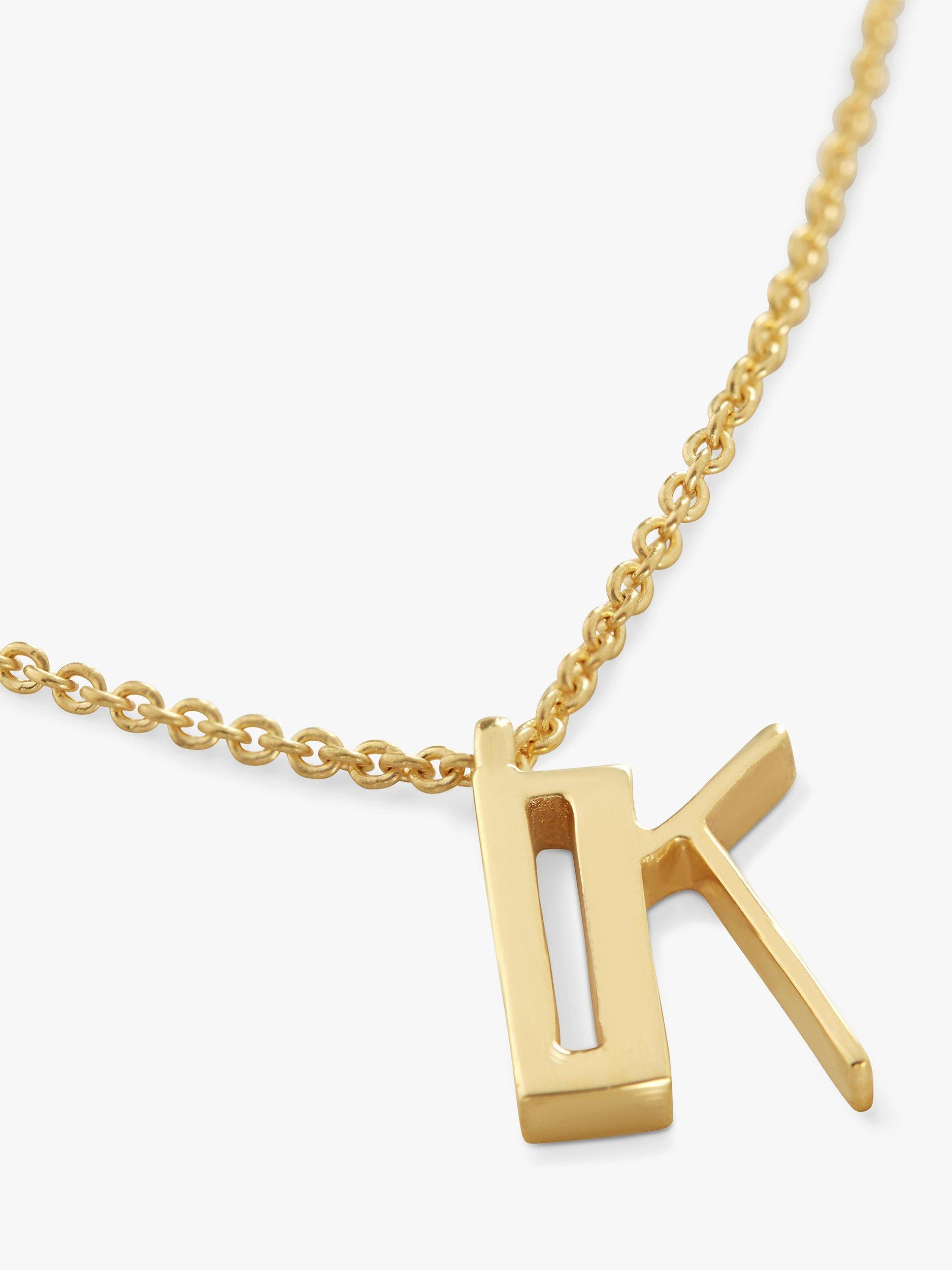 Product image 3 of 4, which shows Monica Vinader Alphabet Pendant Necklace, Gold, K
