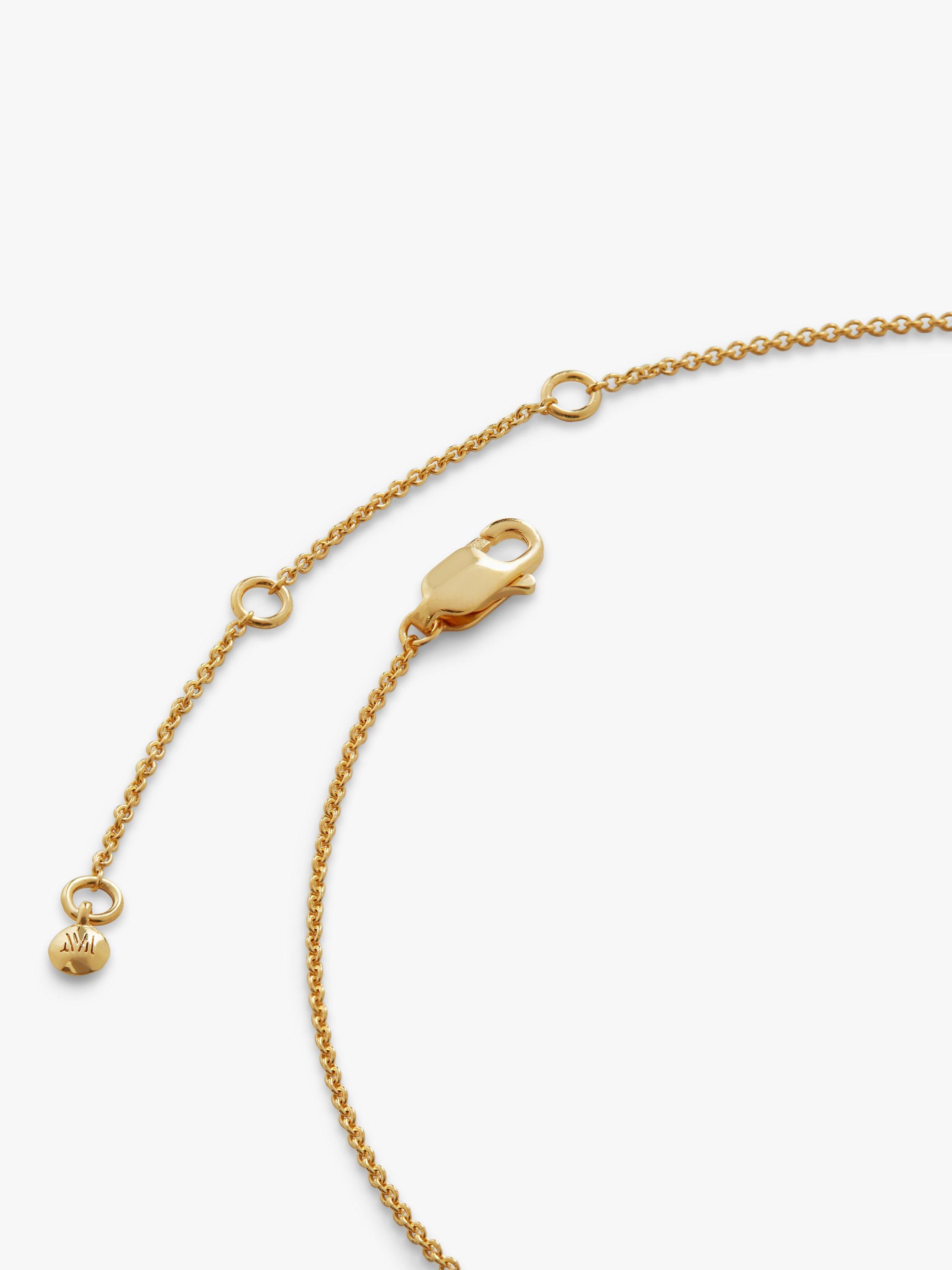 Product image 4 of 5, which shows Monica Vinader Alphabet Pendant Necklace, Gold, N