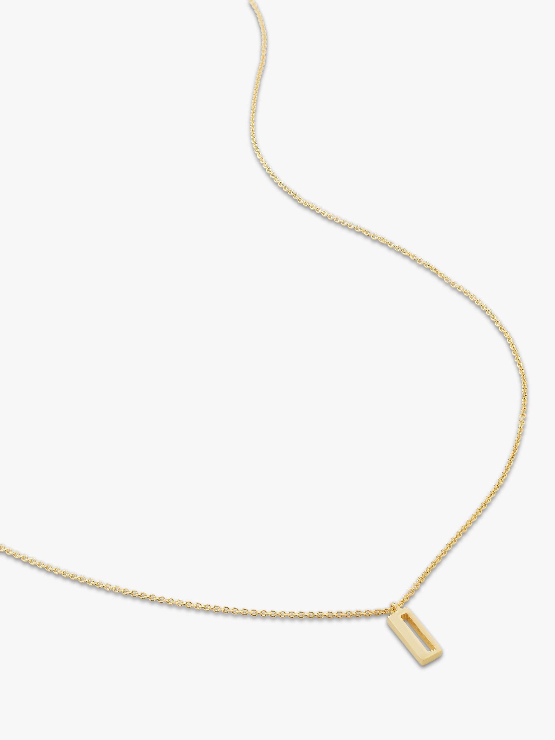 Product image 1 of 5, which shows Monica Vinader Alphabet Pendant Necklace, Gold, I