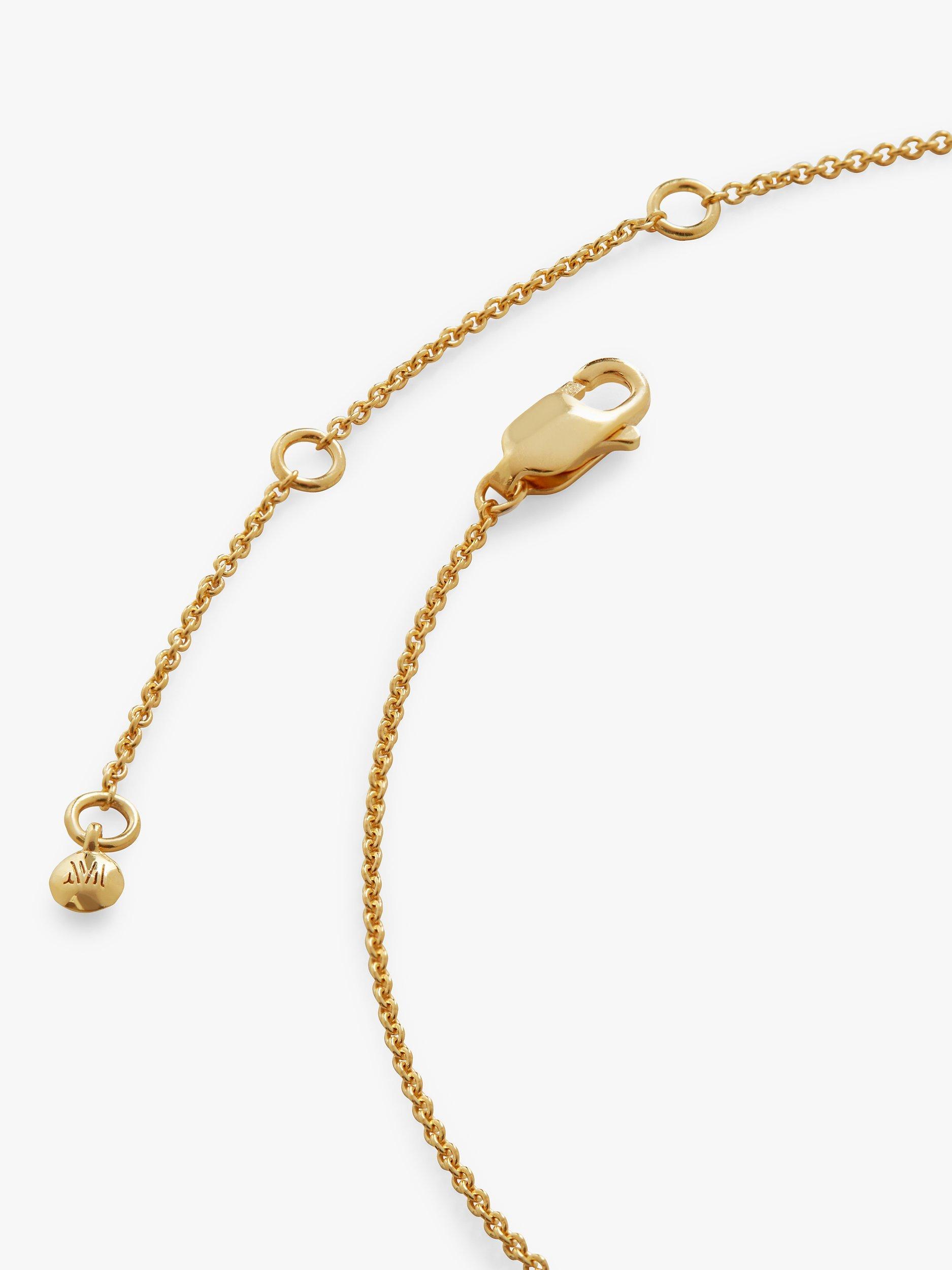 Product image 2 of 5, which shows Monica Vinader Alphabet Pendant Necklace, Gold, I