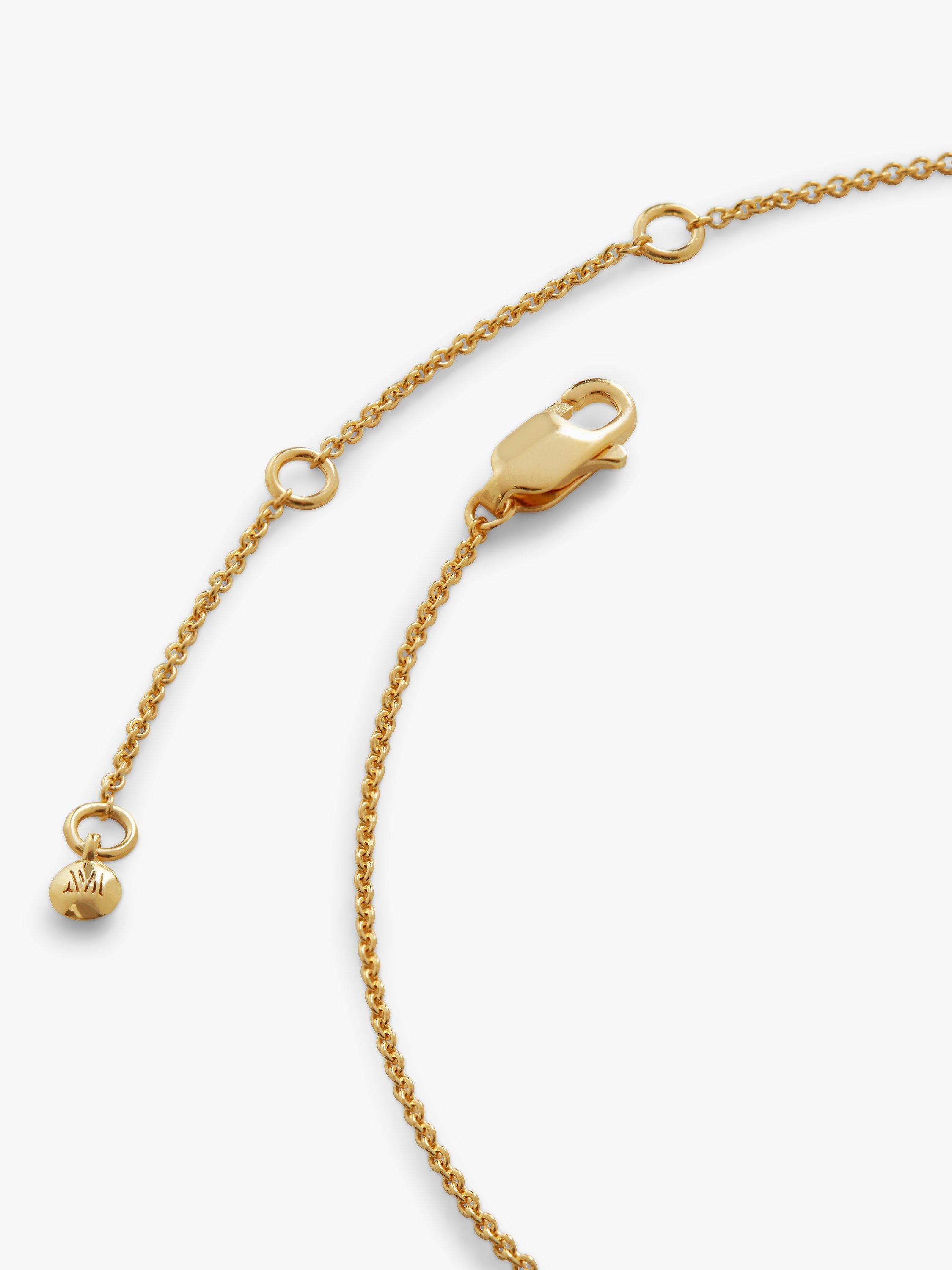 Product image 4 of 5, which shows Monica Vinader Alphabet Pendant Necklace, Gold, I