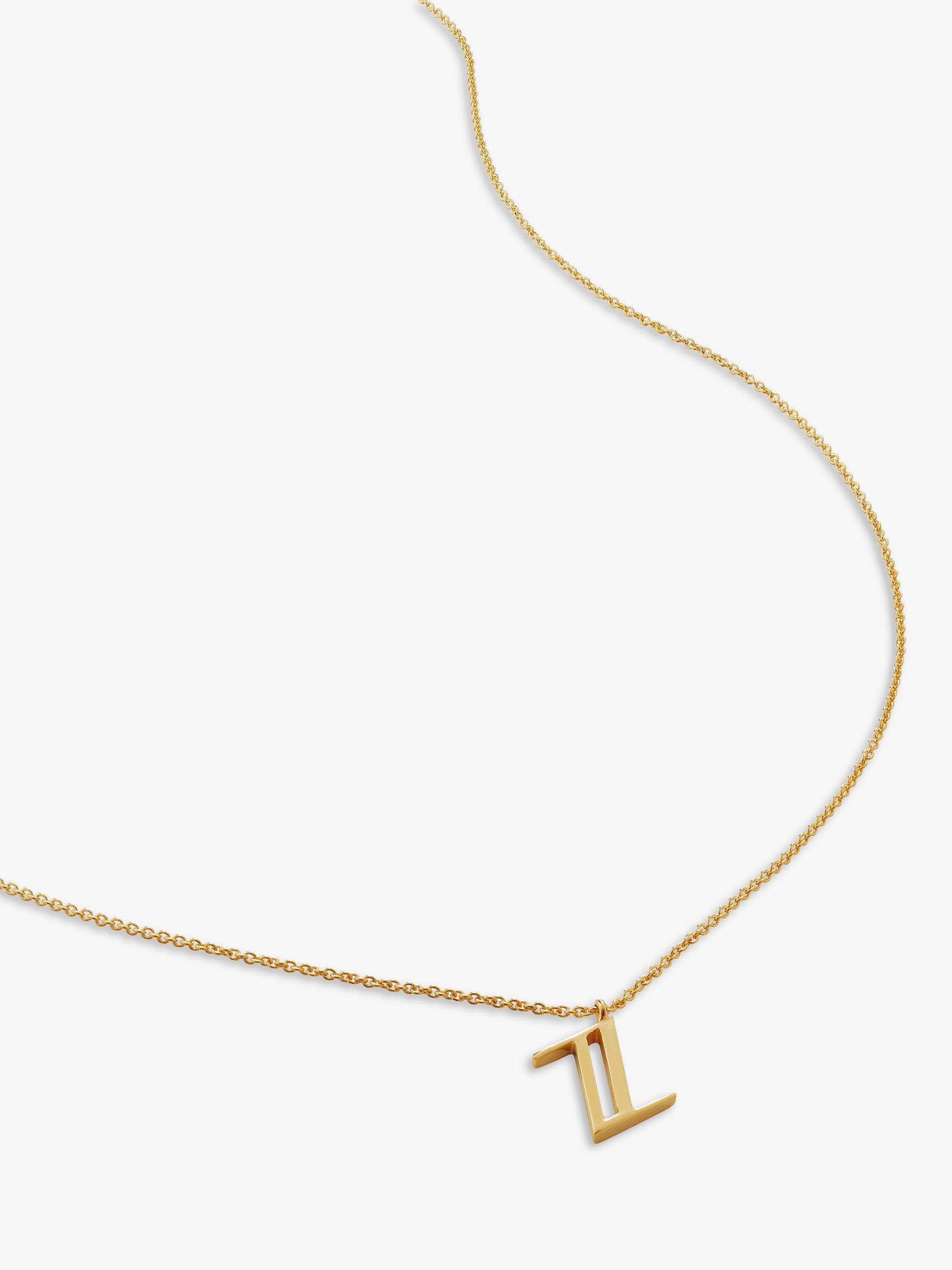 Product image 1 of 5, which shows Monica Vinader Alphabet Pendant Necklace, Gold, Z