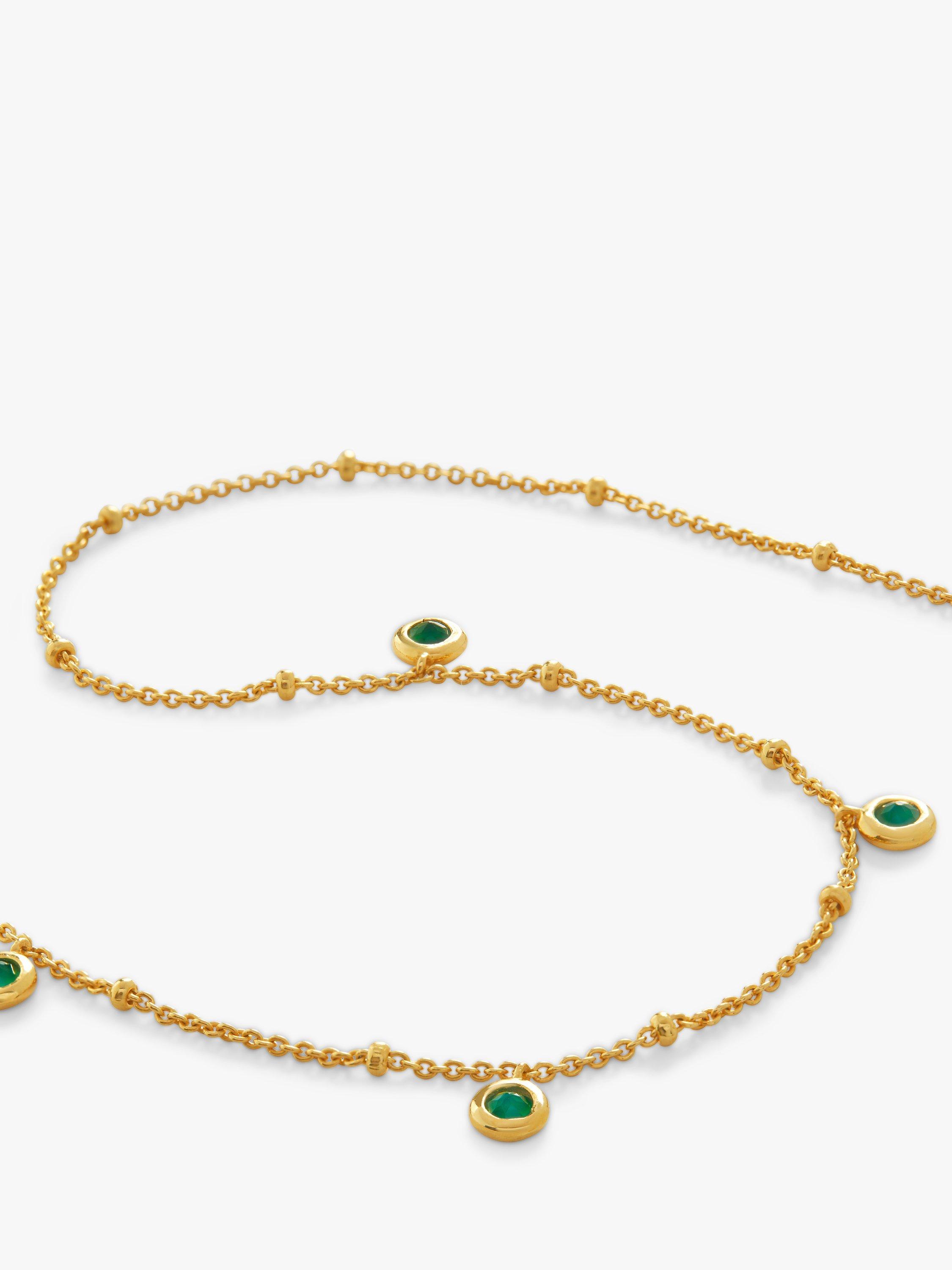 Product image 2 of 3, which shows Monica Vinader Onyx Choker Necklace, Gold/Green