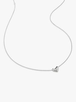 Monica Vinader Mini Heart Pendant Necklace, Silver, Silver