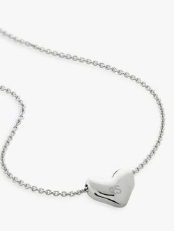 Monica Vinader Mini Heart Pendant Necklace, Silver - view 2, Silver