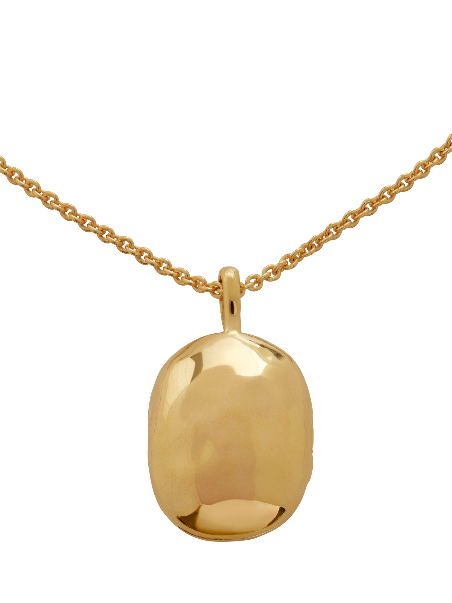 Product image 1 of 7, which shows Monica Vinader Sterling Silver ID Locket Chain Necklace, Gold