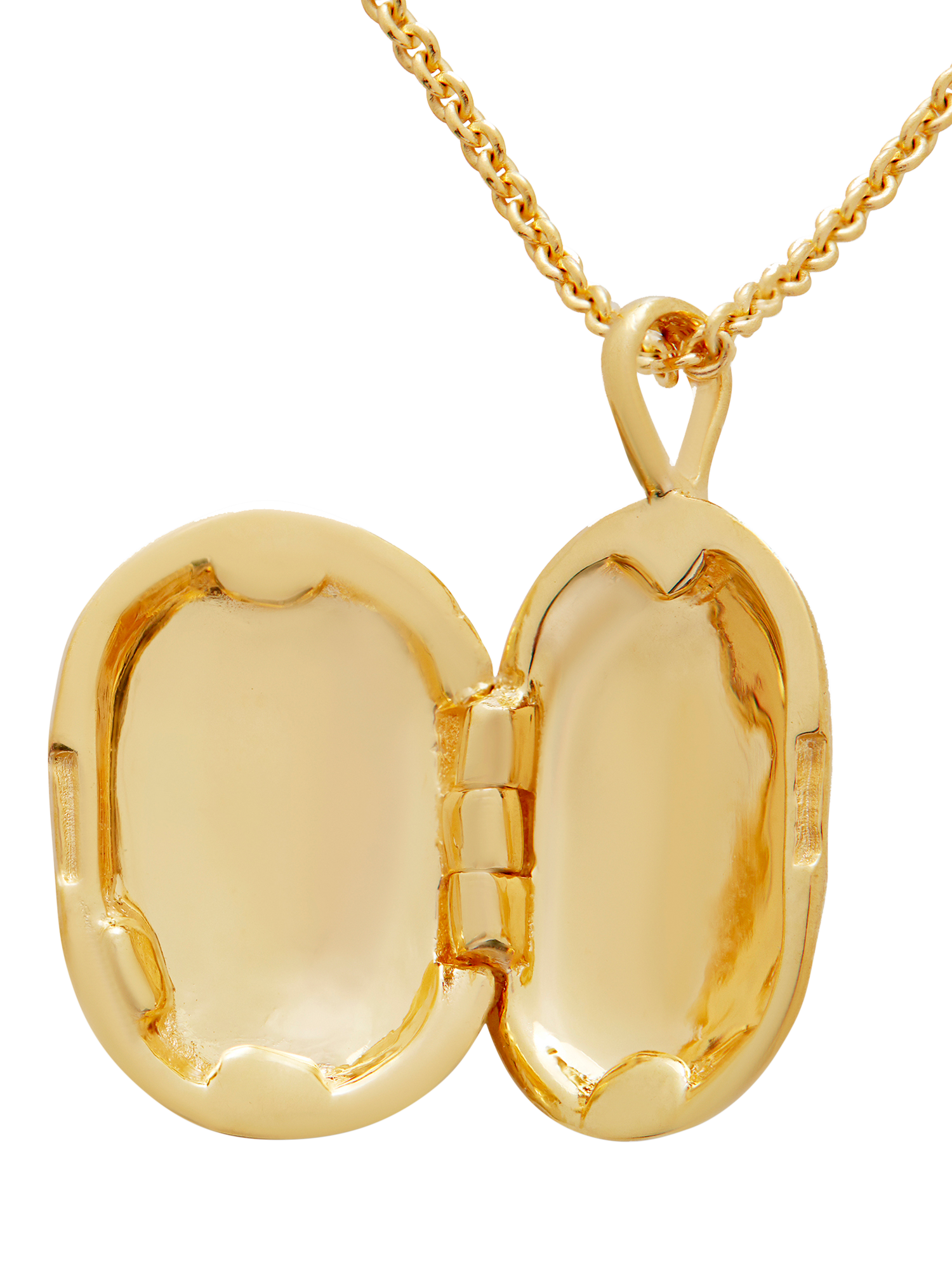 Product image 4 of 7, which shows Monica Vinader Sterling Silver ID Locket Chain Necklace, Gold
