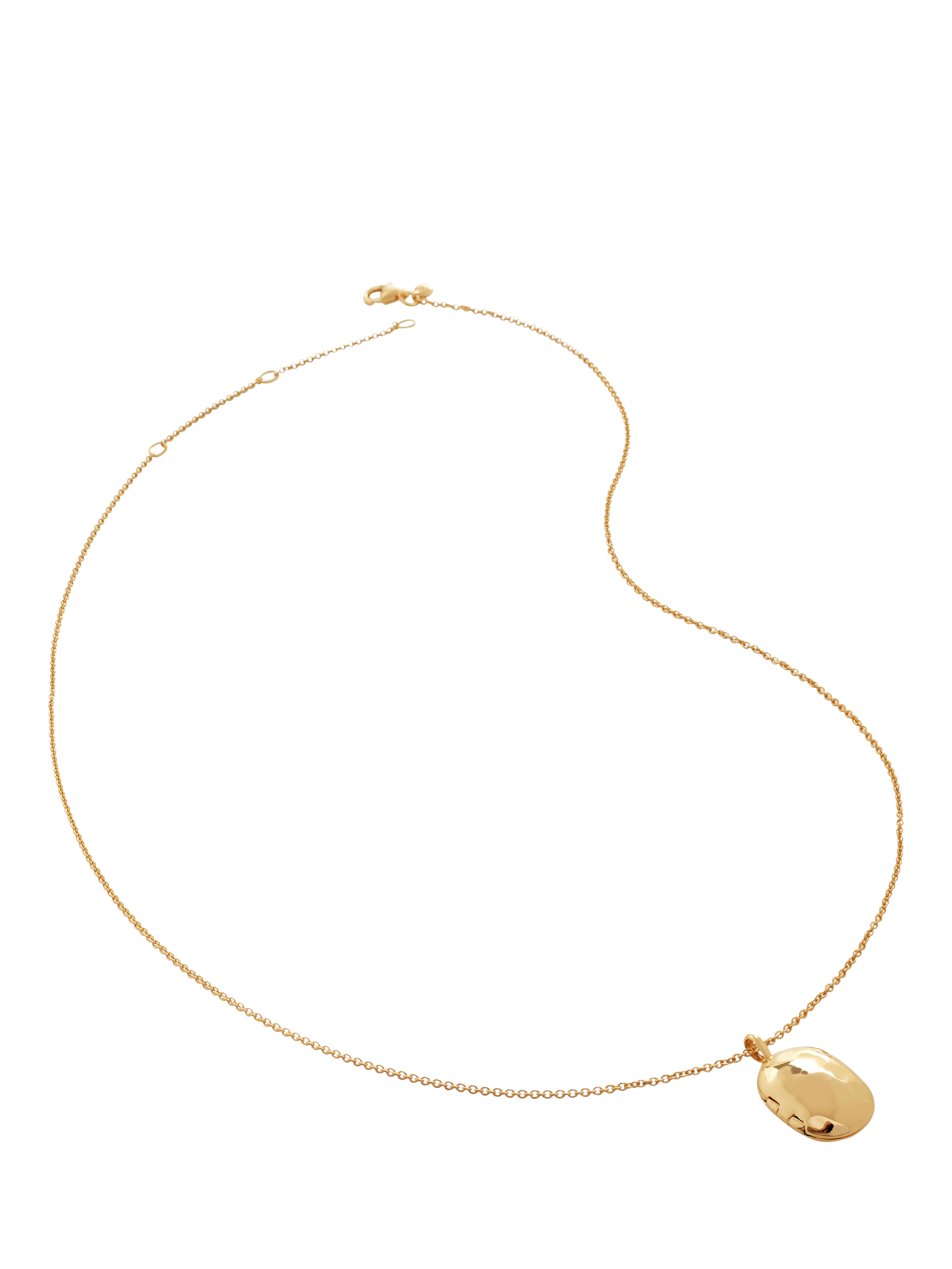 Product image 5 of 7, which shows Monica Vinader Sterling Silver ID Locket Chain Necklace, Gold