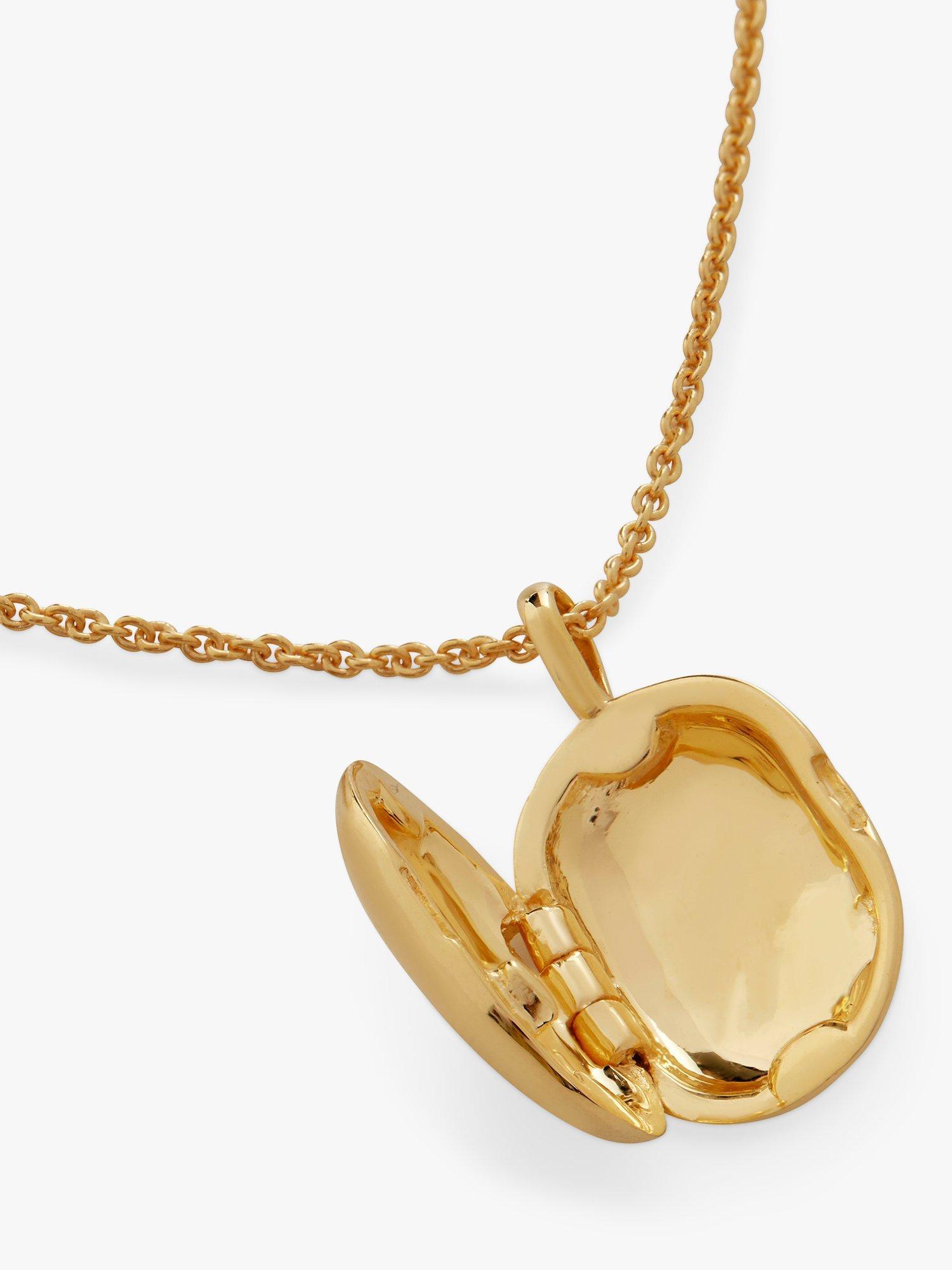 Product image 6 of 7, which shows Monica Vinader Sterling Silver ID Locket Chain Necklace, Gold