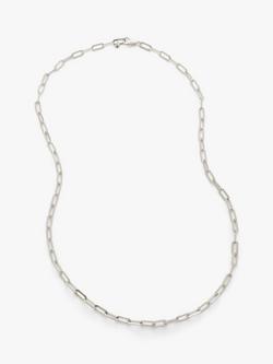 Monica Vinader Long Paperclip Chain Necklace, Silver, Silver