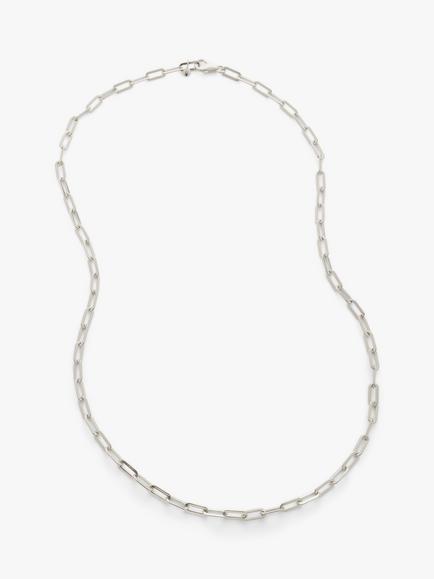 Monica Vinader Long Paperclip Chain Necklace, Silver, Silver