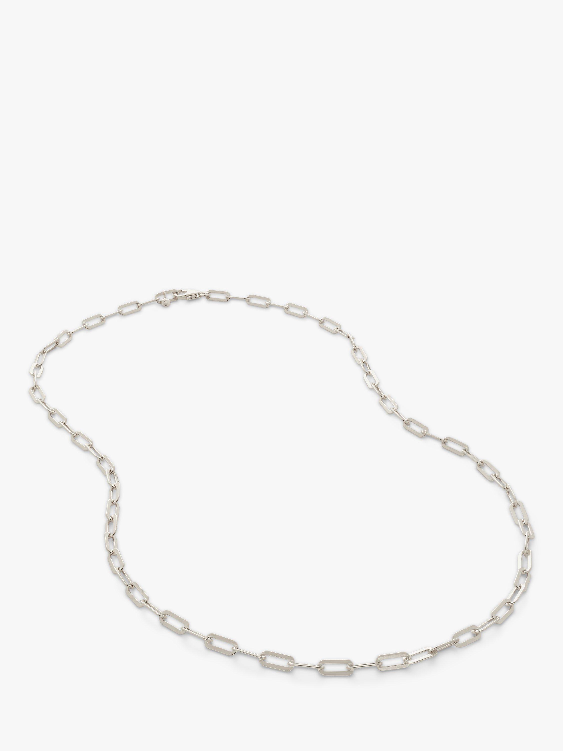 Product image 3 of 5, which shows Monica Vinader Long Paperclip Chain Necklace, Silver