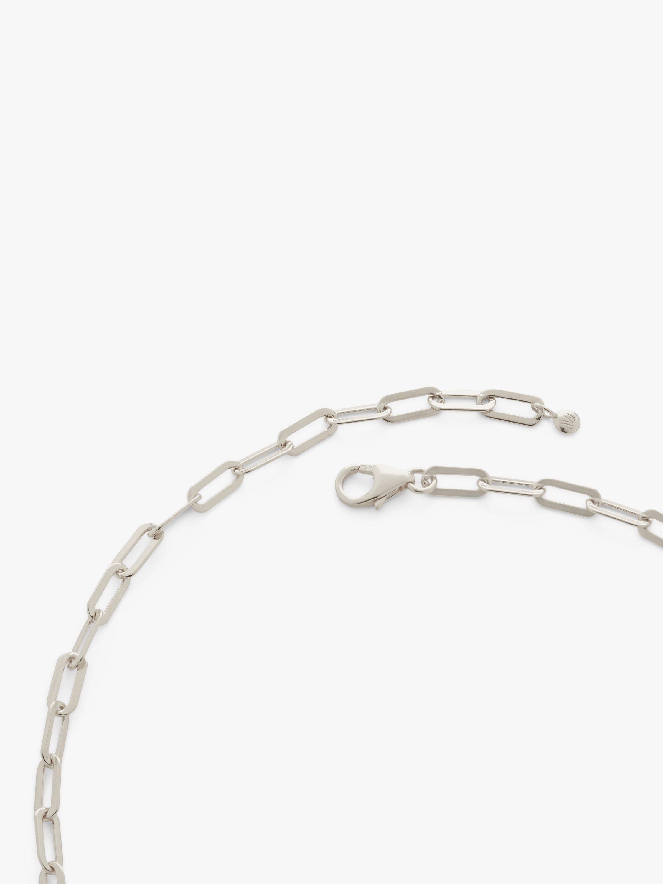 Product image 4 of 5, which shows Monica Vinader Long Paperclip Chain Necklace, Silver