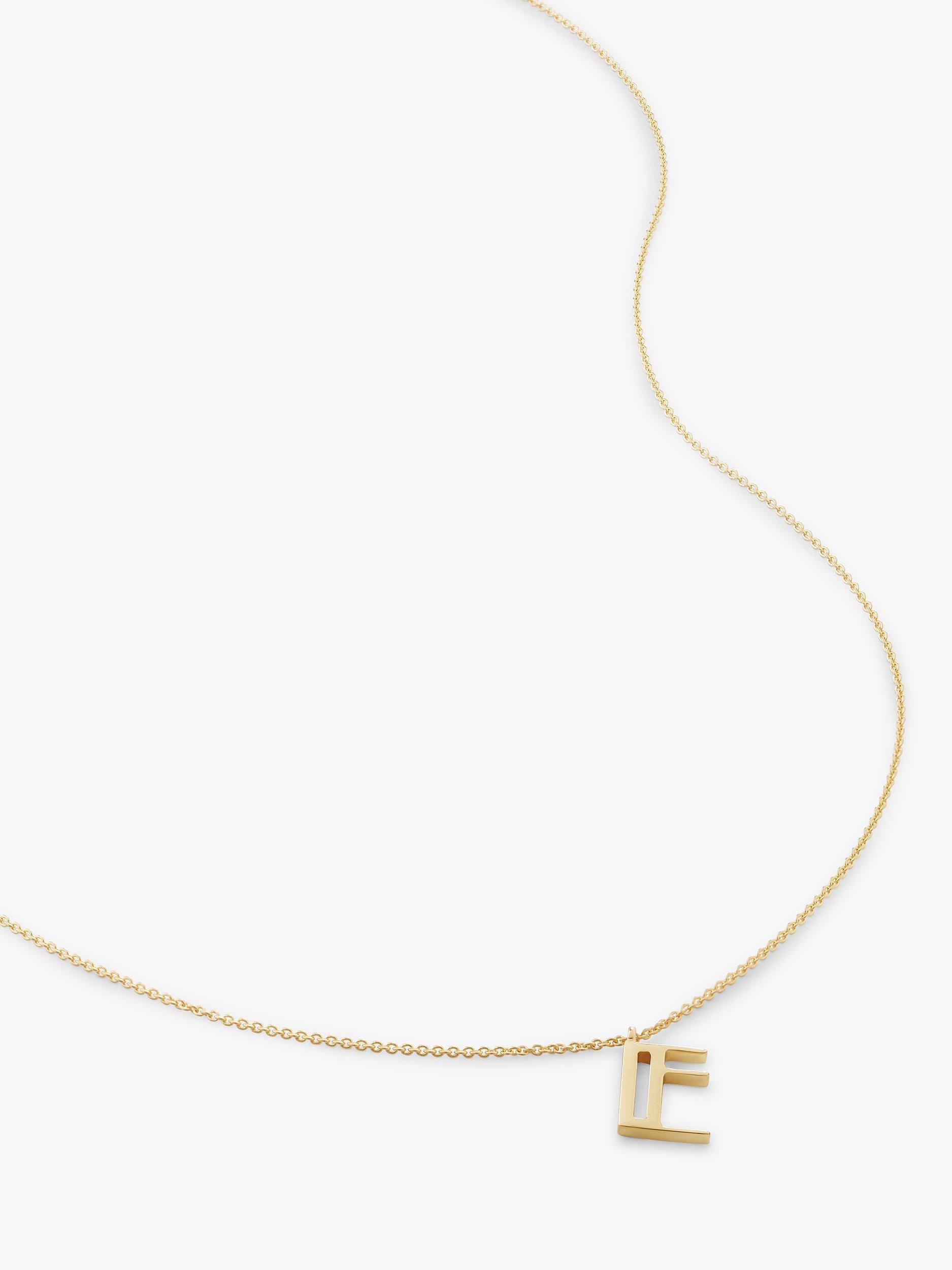 Product image 1 of 5, which shows Monica Vinader Alphabet Pendant Necklace, Gold, E