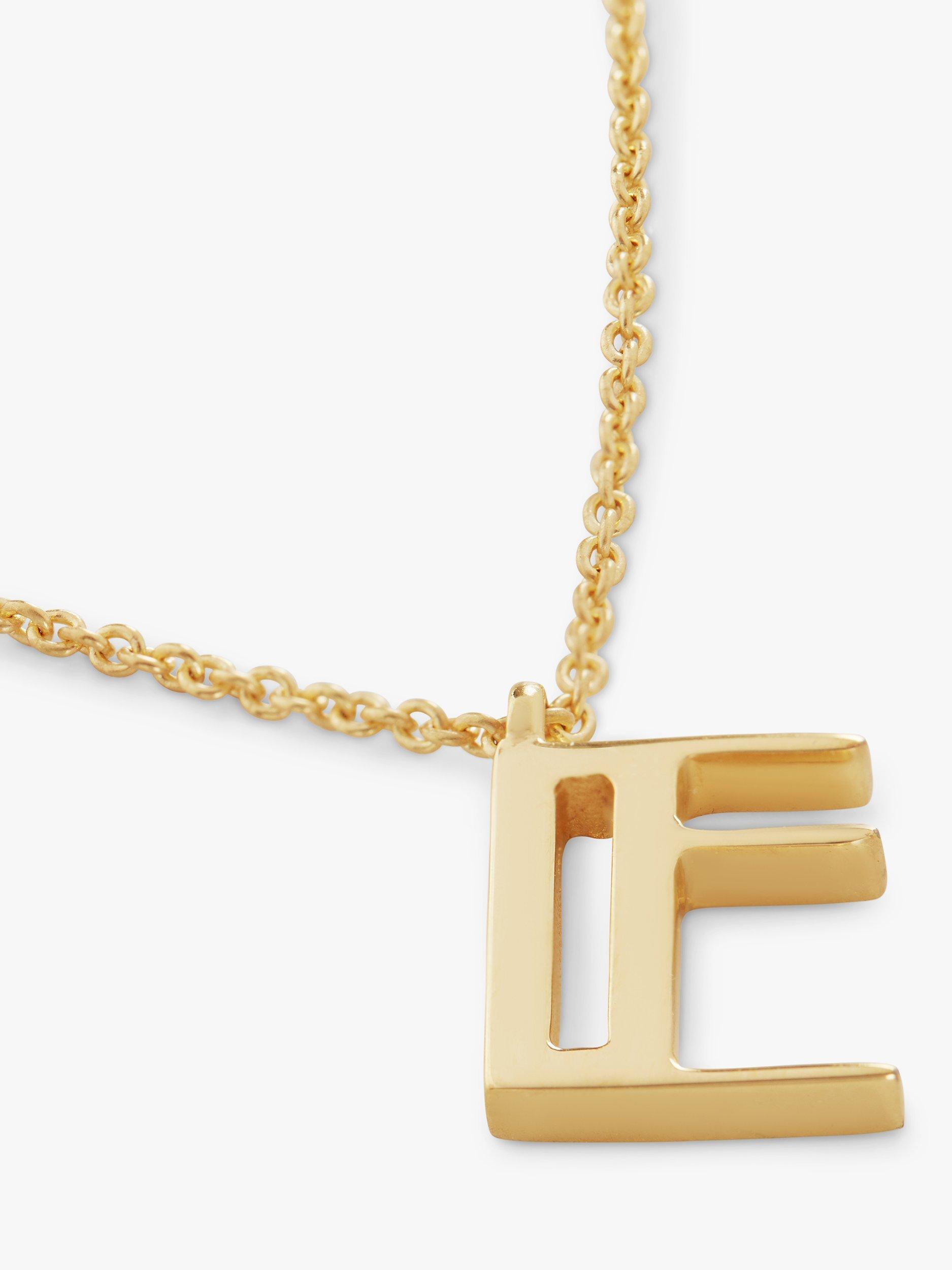 Product image 2 of 5, which shows Monica Vinader Alphabet Pendant Necklace, Gold, E