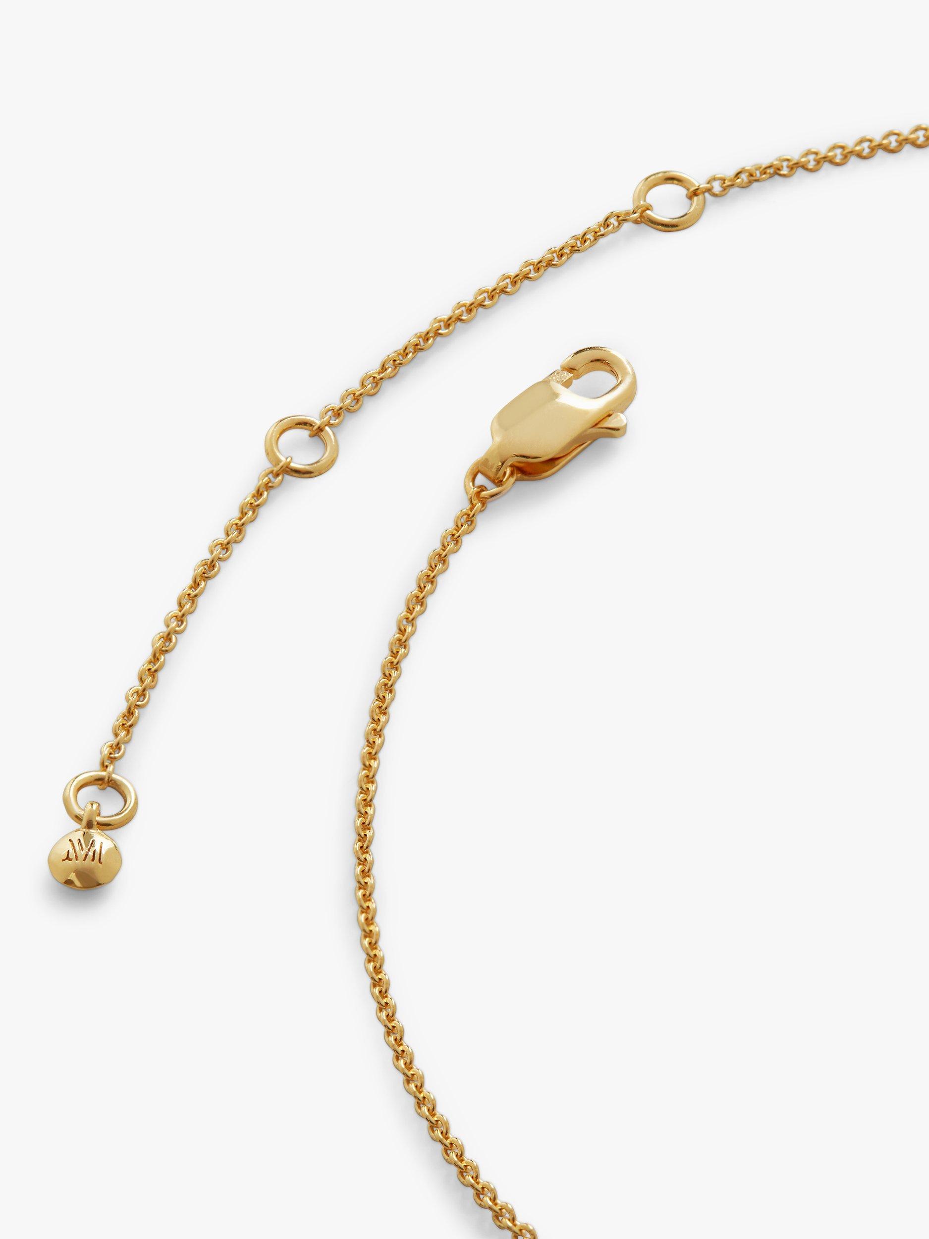 Product image 3 of 5, which shows Monica Vinader Alphabet Pendant Necklace, Gold, E
