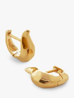 Monica Vinader Deia Lyre Huggie Earrings, Gold, Gold
