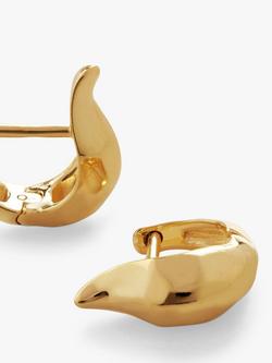 Monica Vinader Deia Lyre Huggie Earrings, Gold - view 2, Gold