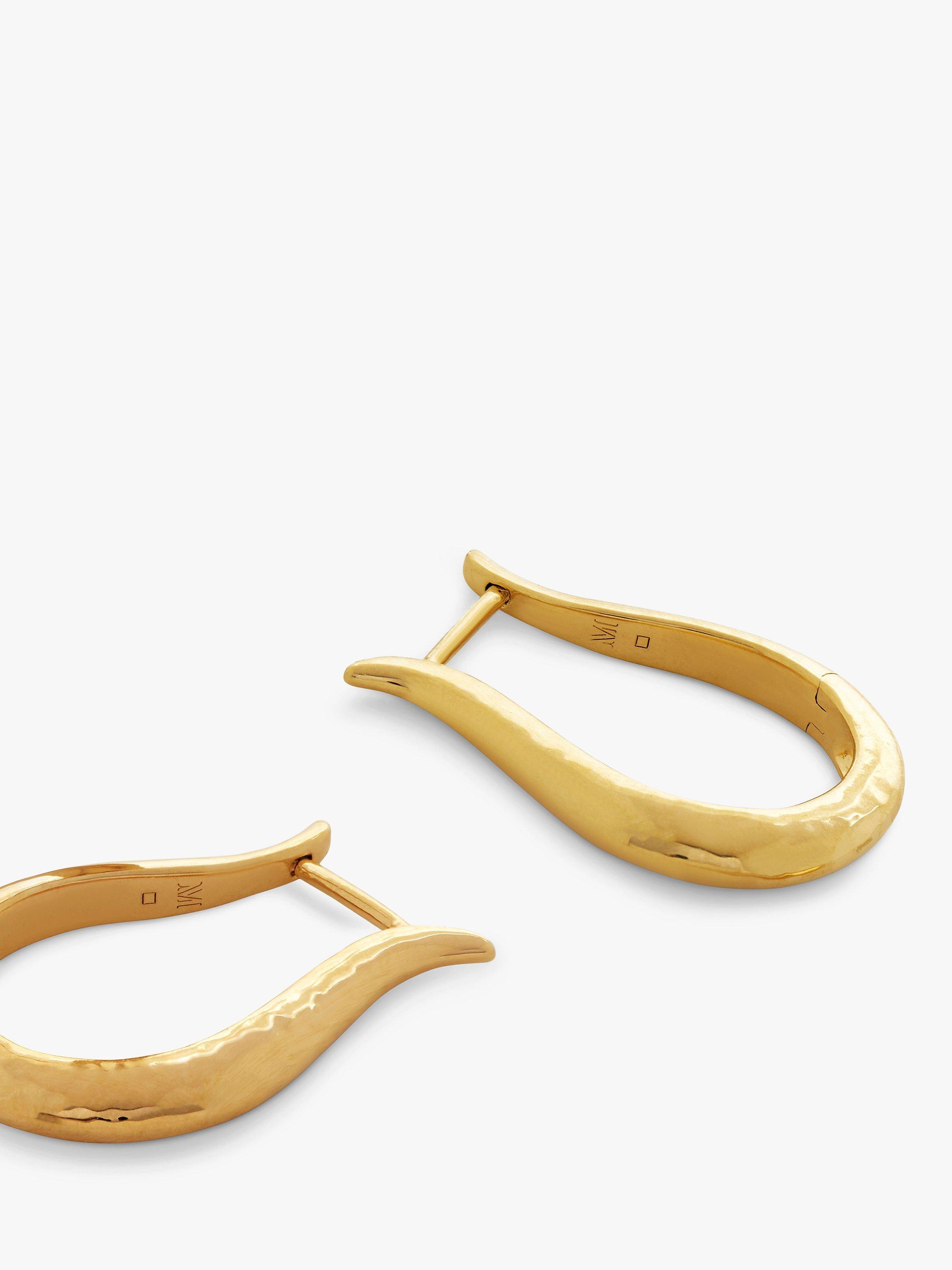 Product image 2 of 4, which shows Monica Vinader Deia Lyre Medium Hoop Earrings, Gold