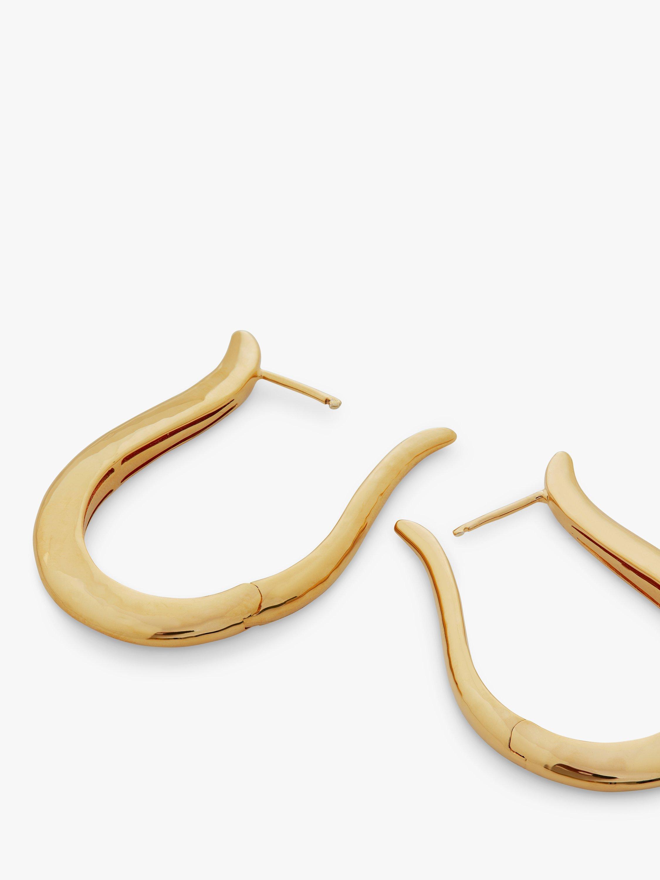 Product image 2 of 5, which shows Monica Vinader Deia Lyre Large Hoop Earrings, Gold