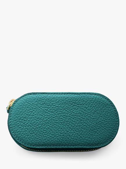 Monica Vinader Mini Oval Leather Jewellery Box, Green