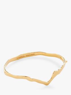 Monica Vinader x Mother of Pearl Wishbone Bangle, Gold, Gold